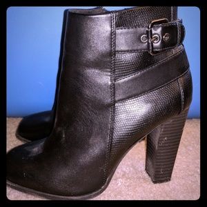 Snake skin print booties